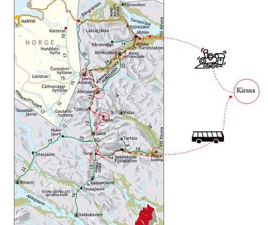 Carte raid à ski nordique et pulka en Suède