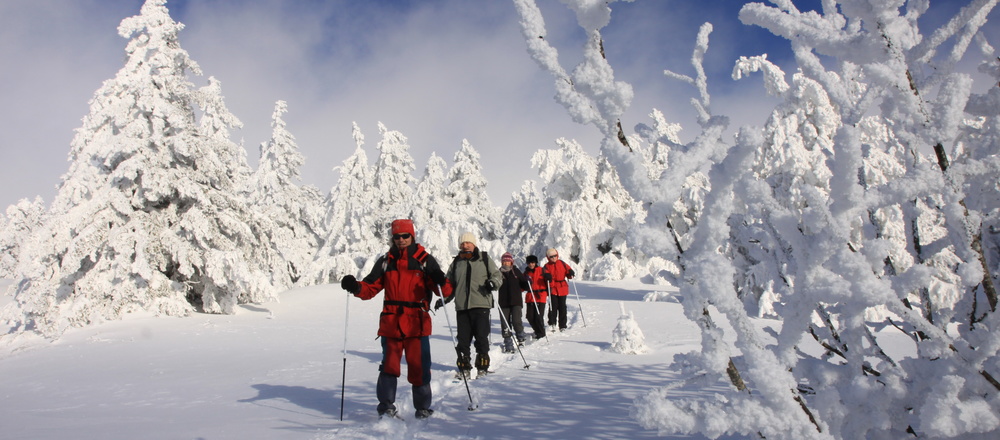 Randonnée en raquettes a neige Massif Central et Ardèche