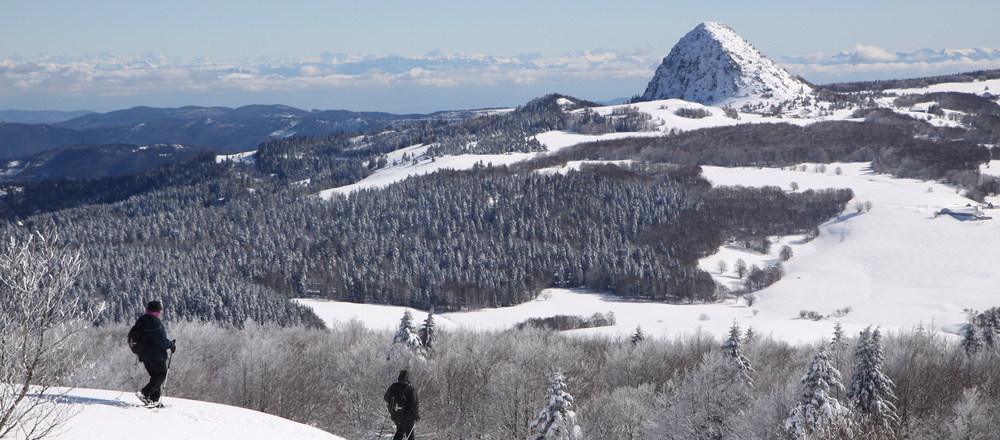 Randonnée en Ardèche en raquettes à neige
