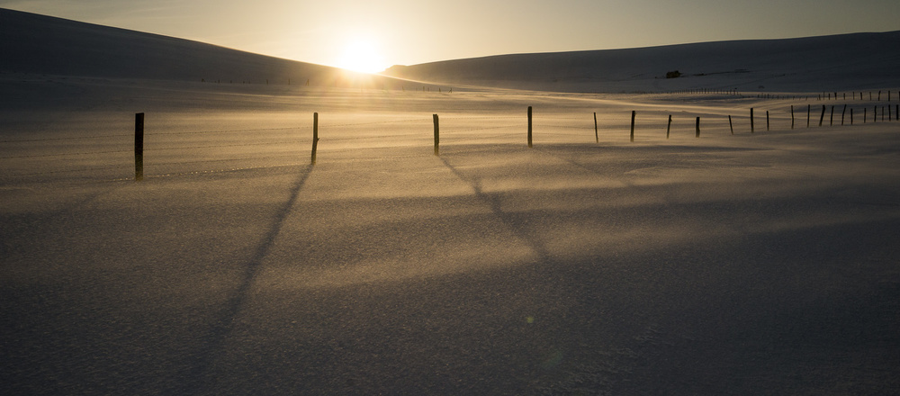 couché de soleil sur le plateau du Guery en Auvergne