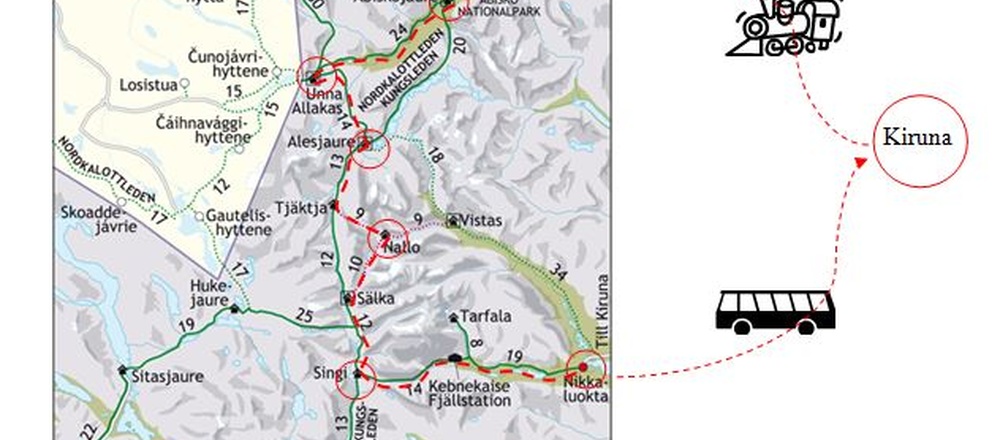 Carte raid à ski nordique et pulka en Suède